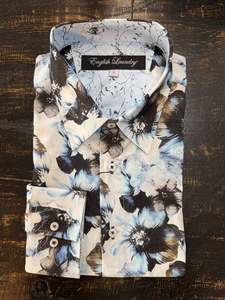 English Laundry - John Lennon LS Shirt - Ice Blue Floral