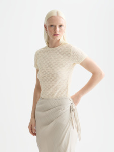 Maison Scotch - Open Structure Slim Fit Top - Eggnog