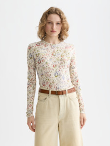 Maison Scotch - All Over Printed LS Tee - Cosmic Sky Eggnog