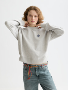 Maison Scotch - Embroidered Logo Sweatshirt - Grey Melange