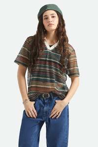 Brixton: Brixton - Varsity Tee - Multi Retro Stripe