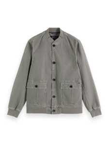 Scotch & Soda - Washed Corduroy Bomber Jacket - Seal Grey