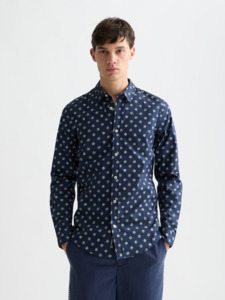 Scotch & Soda - Microprint Poplin Slim Fit Shirt - Foulard
