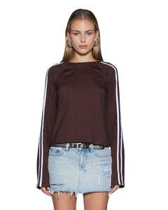 Ksubi: Ksubi - Porter LS Top - Choc Pinstripe
