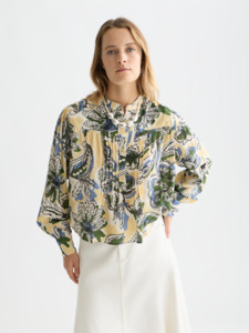 Maison Scotch: Maison Scotch - Pintuck Blouse - Lucky Bandana Multi