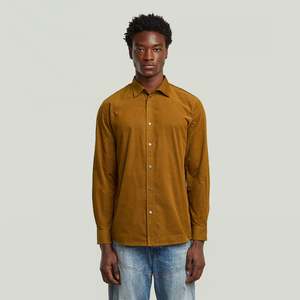 Shirts: G-Star Raw - Clean Regular LS Shirt - Oxide Ocre
