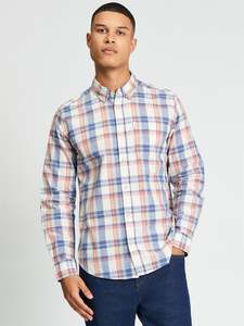 New Season: Ben Sherman - Irregular Check LS Shirt - Oyster White