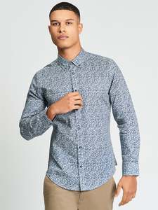 Ben Sherman - Floral Print LS Shirt - Indigo