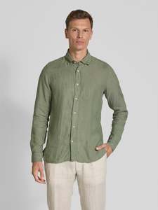 Shirts: Fil Noir - Roma Shirt - Khaki Linen