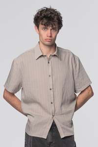 Beach Brains - Hold SS Shirt - Greige Stripe