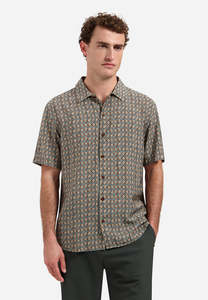 No Excess - Mosaic Diamond SS Shirt - Seablue