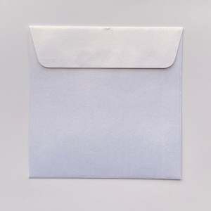 Envelopes: 165mm square metallic envelopes