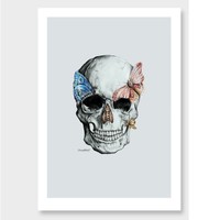 Products: Moth skull art print by olivia bezett