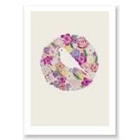 Flower bird art print by olivia bezett