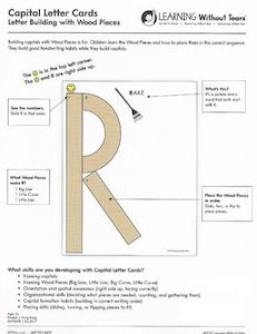 Capital Letter Cards for Wood Pieces - Laminated