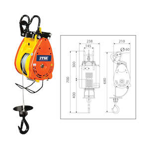 ITM Electric Hoist, Builders Wire Hoist, 500kg, 30M Lift