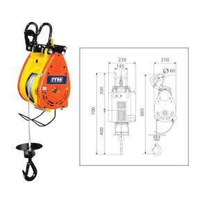 ITM Electric Hoist, Builders Wire Hoist, 360kg, 60M Lift