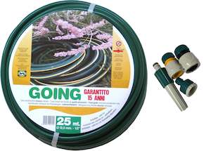 Gardening Tools: Adflex Plastic Garden Hose with Fittings 12mm x 25m Going