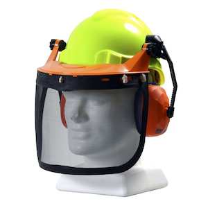 Safety Equipment: TUFF NUT Forestry Combo Kit, comes with PINLOCK Hard Hat, Browguard Attachment, Ear Muff and Mesh Visor