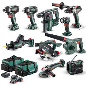 Tool Sets Kits: Metabo 18V 10-Piece Brushless Kit