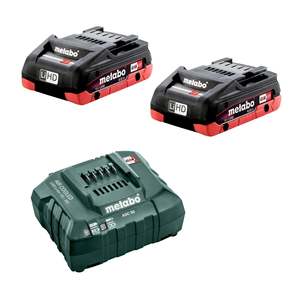 Batteries Chargers: Metabo 18V 4.0Ah LiHD Twin Battery & Charger Kit