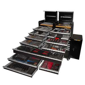 Tool Sets Kits: Gearwrench® 657Pc Combination Tool Kit + 2x 28in. Chests + 2x 58in. Trolleys + 2x Side Cabinets