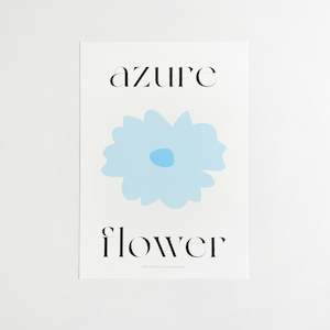 Postcards: A4 Flower Poster - AZURE
