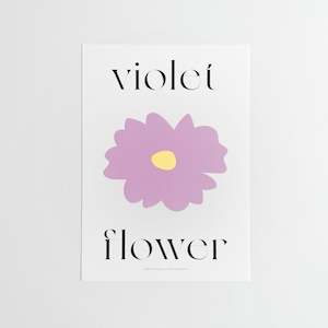 Postcards: A4 Flower Poster - VIOLET