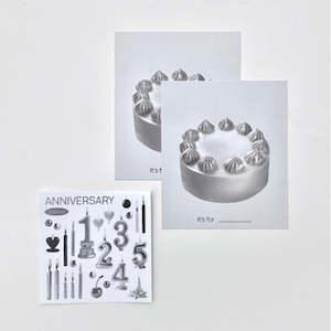 Silver Cake Postcard & Sticker Set