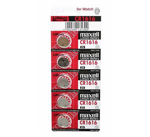 Battery: Maxell Lithium Coin Battery CR1616 - Strip of 5