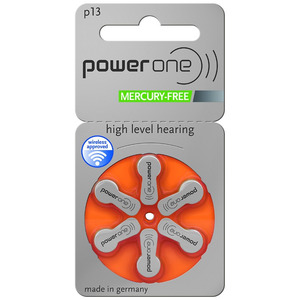 Battery: Powerone P13 Hearing Aid Battery - 6pk
