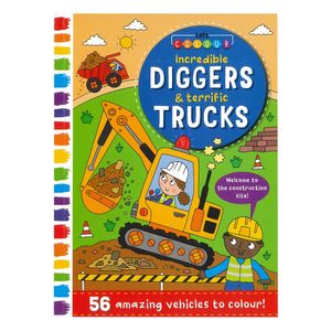 New Arrivals: Colouring Book - Diggers & Trucks