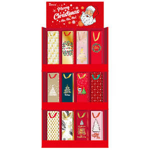 Xmas Wine Gift Bags W/Display