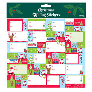 Xmas Sticker Gift Tags 168pk - 3 Sheets