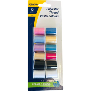 Haberdashery: Korbond Thread Pastel 12pk