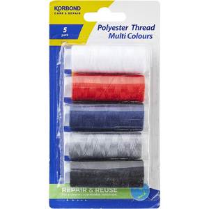 Korbond Poly Thread Multi Colour 5pk