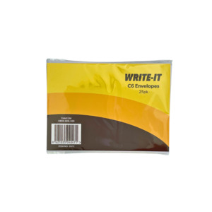 Write It: W-it C6 Envelopes 114x162mm 25pk