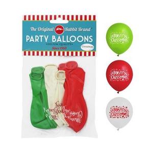 Xmas: Xmas Balloons 8pk - Red White & Green