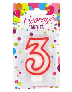 Balloon Candle Sale: Hooray Numerical Candle - No3