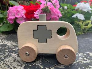 Wooden Vehicles: Wooden Ambulance Car