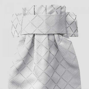 Stock Pins: DIAMOND JACQUARD DELUXE READY-TIED STOCK WHITE/SILVER