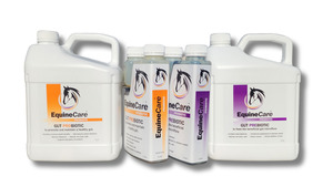 Products: EquineCare Probiotic Herd Gut Duo – 4L Probiotic + 4L Prebiotic Refills + 2 x FREE 1L Bottles