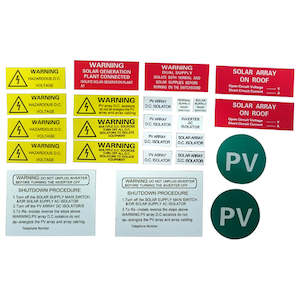 AS 4777 Solar Grid Tie PV Label Kit