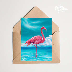 Greeting Card: Flamingo Bay Greeting Card