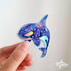 Holographic Orca Sticker