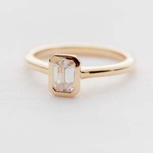 Wedding Rings: Moissanite Bezel Set Solitaire