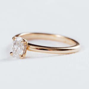 Wedding Rings: Oval Hidden Halo Solitaire