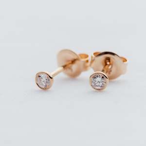 Earrings: Bezel Set Diamond Studs
