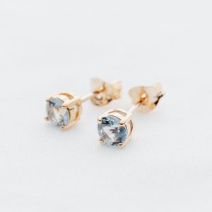 Earrings: Aquamarine Studs