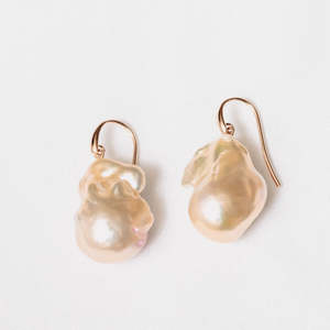 Earrings: Large Baroque Pearl Hooks